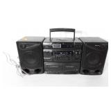 Sony CD radio cassette-corder, CFD-560, powers up