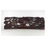 Carved wood Asian decor wall hanging, some