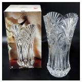 Crystal vase in box, 12"