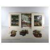 Six unframed prints, three cowboys by Shar