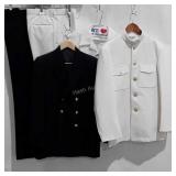 Navy dress uniforms, blue and white, plus shirt,