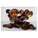 Two metal wall hanging sculptures,  approximately