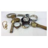 Wrist watches and a pocket watch for parts