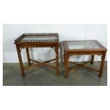 Two glass topped tables, 27 x 22 x 21 end table