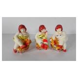 Three ceramic coin banks, 5"