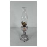 Flint glass oil lamp, 17"