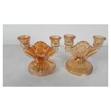 Glassware, two Iris and Herringbone dual