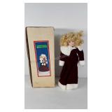 Christmas melody porcelain doll in box, 16",