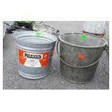 2-Galvanized Buckets, one older heavy made, one