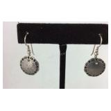 Sterling silver hammerd shield earrings