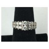 Sterling silver ring with clear stones size 8