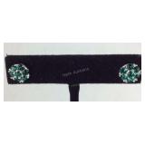 Emerald crystal flor stud earrings Sterling