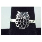 Sterling silver size 9 owl ring