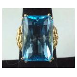 14k yellow gold ring with stone tested, size 7.5