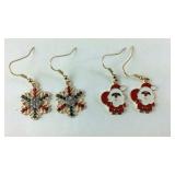 Two pair Christmas theme multi color Austrian