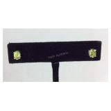 Sterling silver 1.08ct peridot stud earrings