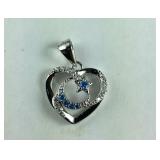 Sterling silver simulated aqua and white