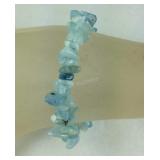 6mm aquamarine chip 8in stretch bracelet