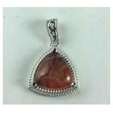 5.3ct picture quartz clover platinum bond pendant