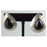 Sterling silver black onyx earrings