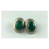 Sterling silver malachite earrings no backs