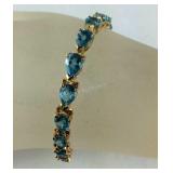 Gold over sterling silver bracelet 7in