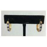 Gold over sterling silver diamond earrings