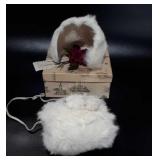 Child size fur hat and muff, with gift box and