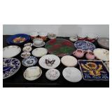 Plates, bowls, cream & sugar, painted platter,