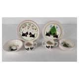 Two sets Scottish Terrier Christmas children