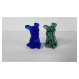 Two Fenton Glass Scottish Terrier dog figures