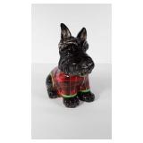 Scottish Terrier wearing his tartan sweater