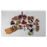 Miniature dolls of the world, various materials,