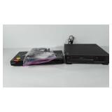 Sony DVD/blu-ray player and Emerson VHS player,