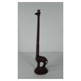Cast iron giraffe statue, 18"