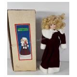 Christmas melody porcelain doll in box, 16",