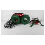 Christmas decorating group, lights, reels, case