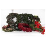Eight holiday wreaths, condition as shown