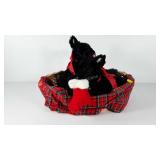 Animated holiday themed Scottish terriers in