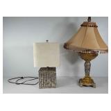 Two table lamps, 19.5" and 29", seller codes J/9