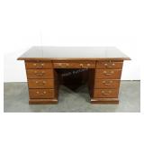 Double pedestal desk, 60 x 30 x 30, wear as shown