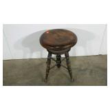 Piano stool, ball and talon feet, wear as shown