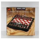 Christmas themed chess set, in box