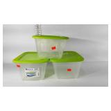 Three Bella clearview storage boxes