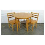 Three piece dining set, drop leaf table, 35"