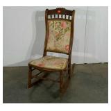 Upholstered rocking chair, 14" to seat, bird