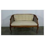 Caned back love seat, 48" wide