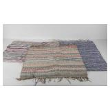 Three rag rugs, scatter sizes, condition as shown