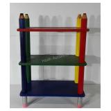 Colored pencil themed wooden wall shelf, seller