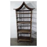 Wicker shelf, 70.5x26x12, some pieces on back and